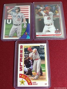 lot 123 image: (3) Mike Trout Cards