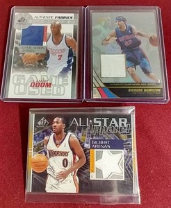 lot 125 image: (3) Game-Used Basketball Cards - Nice Names