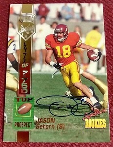 lot 128 image: 1994 Signature Rookies Jason Sehorn Autograph Rookie Card