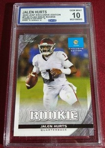 lot 138 image: 2020 Leaf Jalen Hurts Rookie Card - CCG 10