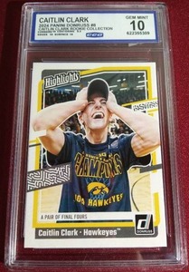 lot 140 image: 2024 Donruss Caitlin Clark Rookie Card - CCG 10