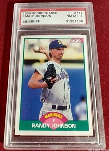 lot 143 image: 1989 Score Randy Johnson Rookie Card - PSA 8
