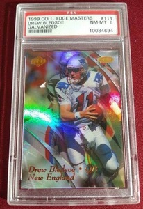 lot 156 image: 1999 Collectors Edge Drew Bledsoe Galvanized #d1000 - PSA 8