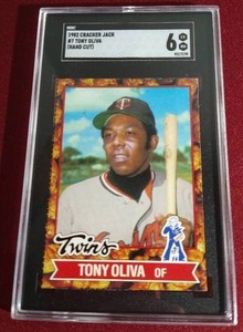 lot 181 image: 1982 Cracker Jack Tony Oliva - SGC 6