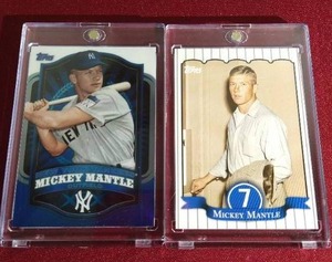 lot 187 image: (2) Mickey Mantle Insert Cards