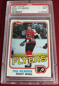 lot 192 image: 1981 Topps Paul Holmgren Card - PSA 9