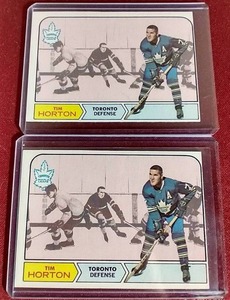 lot 194 image: (2) 1968-69 Topps Tim Horton Cards - High Grade