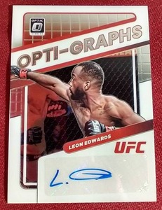 lot 197 image: 2022 Optic Leon Edwards Autograph UFC Card