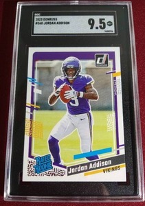 lot 198 image: 2023 Donruss Jordan Addison Rated Rookie Card - SGC 9.5
