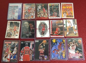 lot 202 image: (15) Michael Jordan Cards - Wow