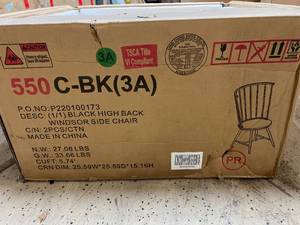 lot 1 image: 2 Black High Back Windsor Side Chairs