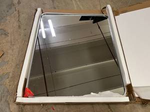 lot 3 image: Silver Rounded Corner Metal Mirror