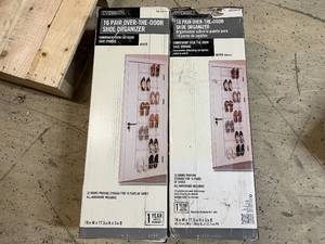 lot 23 image: 2 x 16 Pair Over-The-Door Shoe Organizers