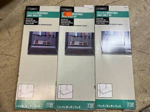 lot 29 image: 3 Decorative Adjustable Shoe Shelf Kits