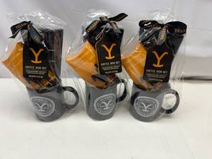 lot 12 image: MM. 3x Yellowstone Coffee Mug Gift Sets