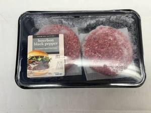 lot 61 image: C. 1.33lbs Bourbon Black Pepper Hamburger Patties