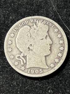 lot 04 image: 1905-S US BARBER HALF DOLLAR