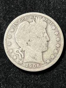 lot 18 image: 1906-D US BARBER HALF DOLLAR