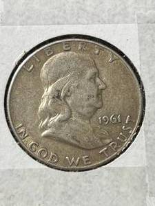 lot 51 image: 1961-D US FRANKLIN HALF DOLLAR