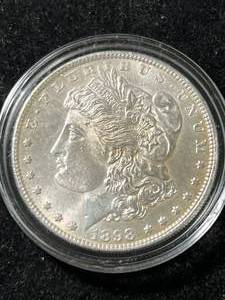 lot 56 image: 1898 US MORGAN SILVER DOLLAR IN AIRTITE
