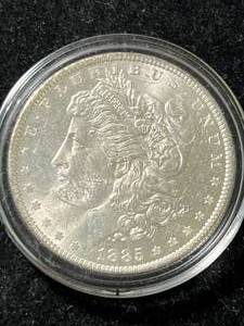 lot 63 image: 1885-O US MORGAN SILVER DOLLAR IN AIRTITE
