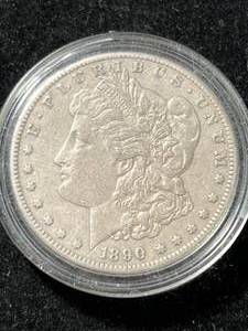 lot 66 image: 1890-S US MORGAN SILVER DOLLAR IN AIRTITE