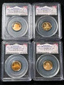lot 73 image: GROUP OF 4 US 2009-S LINCOLN CENTS PCGS PR69RD DCAM