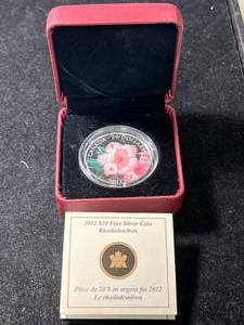 lot 74 image: 2012 CANADIAN $20 FINE SILVER RHODODENDRON