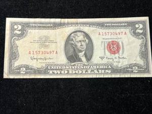 lot 87 image: 1963A US RED SEAL $2 BILL