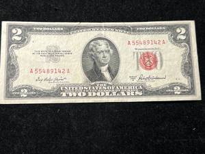 lot 88 image: 1953A US RED SEAL $2 BILL