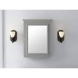 lot 9 image: Home Decorators Collection Fremont 24 in. W x 30 in. H Rectangular Wood Framed Wall Bathroom Vanity Mirror in Gray Customer Returns See Pictures
