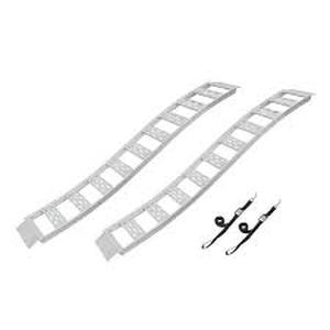 lot 14 image: CargoSmart 12 in. W x 90 in. L 1500 lb. Capacity Aluminum Fixed S-Curve Truck Loading Ramp with Treads (Includes 2 Ramps)  Customer Returns See Pictures