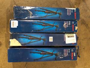 lot 15 image: Lot of Bosch Compact Tripod with Extendable Height for Use with Line Lasers, Point Lasers, and Laser Distance Tape Measuring Tools  Customer Returns See Pictures