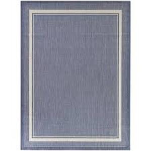 lot 24 image: Hampton Bay Amberview Blue 8 ft. x 10 ft. Border IndoorOutdoor Area Rug Customer Returns See Pictures