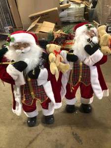 lot 40 image: Home Accents Holiday Santa with Presents and Bear Set of 2 Customer Returns See Pictures