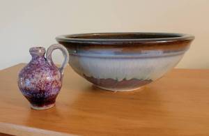 lot 39 image: Art Pottery Centerpiece Bowl and Petite Ewer