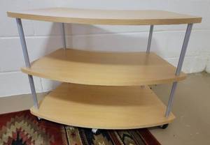 lot 87 image: Three Shelf Crescent Media Stand