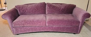 lot 12 image: Funky Post-Modern Lavender Swirling Sofa