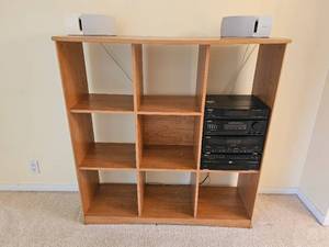 lot 41 image: Cherry 9 Cube Display Shelving