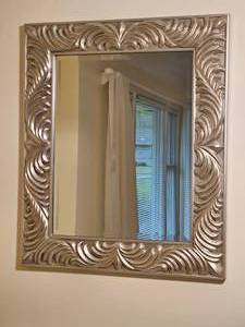 lot 21 image: Ornate Floral Relief Hall Mirror