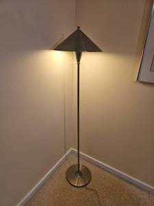 lot 42 image: Brushed Steel Finish Floor Lamp