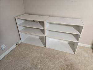 lot 91 image: Modular White Shelving Cabinet System