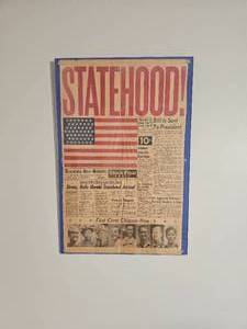 lot 93 image: Vintage Hawaii Statehood News Clipping
