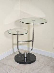 lot 7 image: Lumisource Trombone Side Table with Black Marble Base