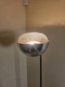 lot 18 image: Robert Sonneman Mid Century Chrome Torchiere Lamp, A