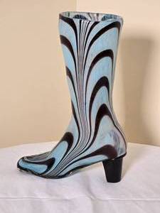 lot 68 image: Playful Studio Art Glass Victorian Boot Vase
