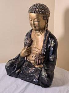 lot 66 image: Exotic Handpainted Plaster Buddha Sculpture
