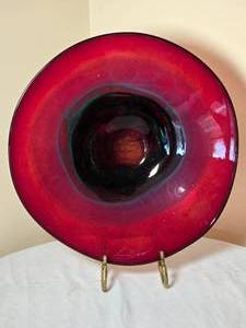 lot 27 image: SIGNED Gorgeous Fine Studio Art Glass Charger Plate