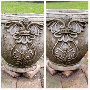 lot 2 image: Fabulous Concrete Urn Planters, pair
