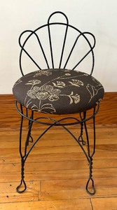 lot 63 image: Vintage Wrought Iron Vanity Stool